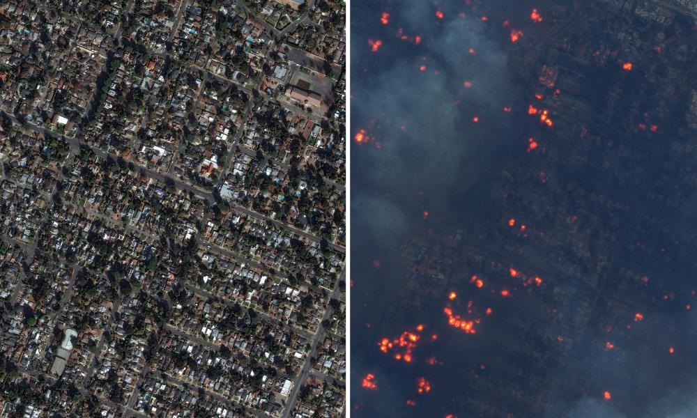 Before and after satellite images of California fires show devastation