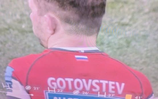 Gloucester player wears Russia flag on shirt