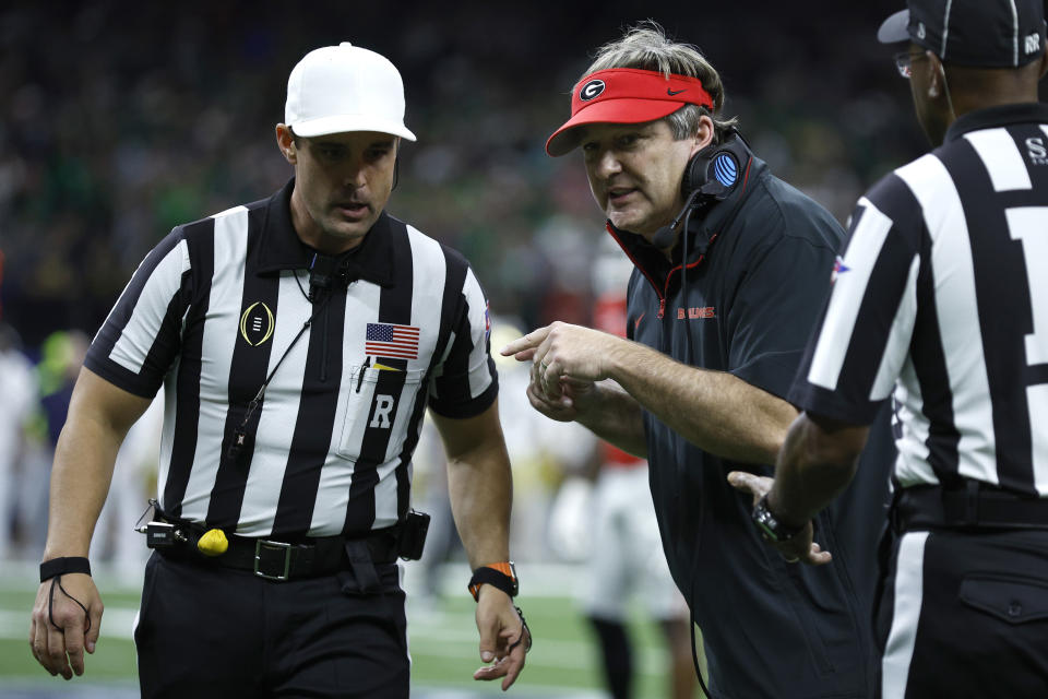 Kirby Smart complains about officials allowing Notre Dame’s 11-man substitution on critical Sugar Bowl play