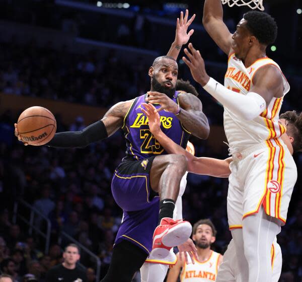 LeBron James breaks another Michael Jordan record in Lakers’ win over Hawks