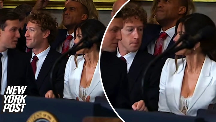 Mark Zuckerberg caught staring at Lauren Sanchez’s cleavage during inauguration