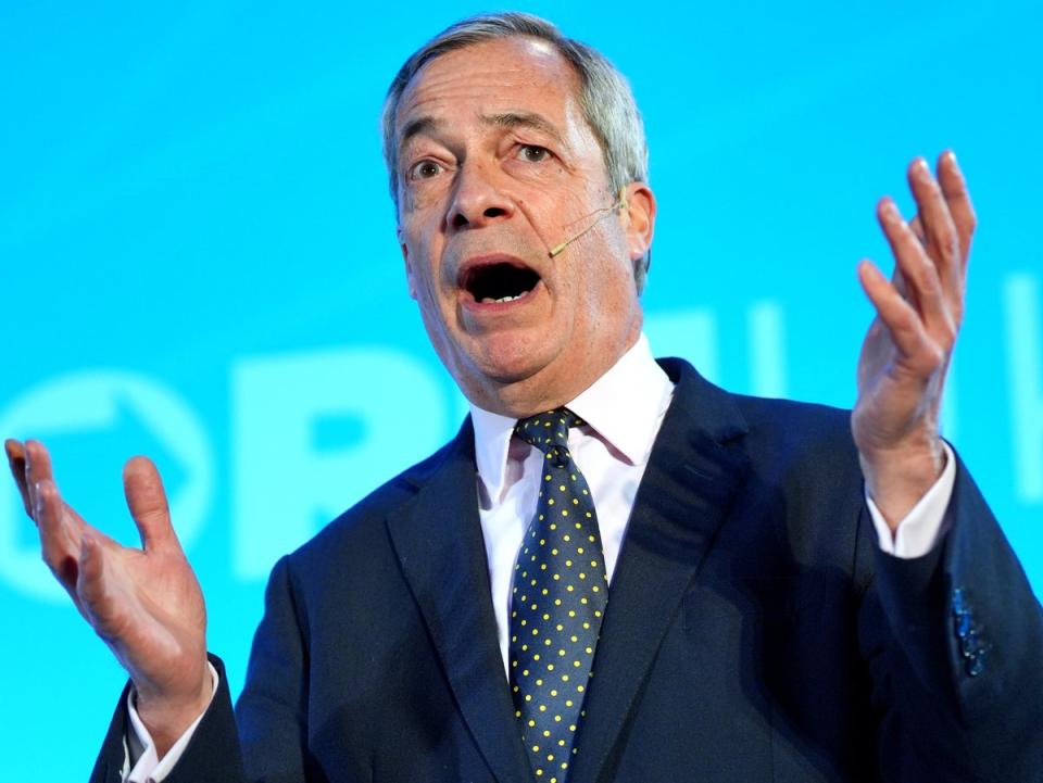 Nigel Farage’s big poll leap leaves Reform breathing down neck of Labour and Tories