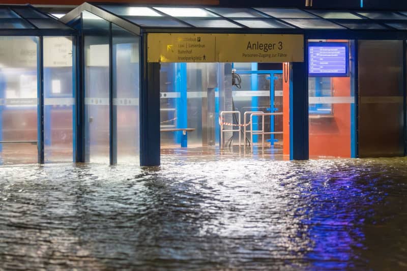 North Sea storm surge brings German ferry services to a halt