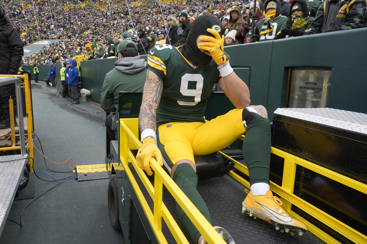 Packers’ WR Christian Watson out for season after tearing ACL during Week 18 loss to Bears