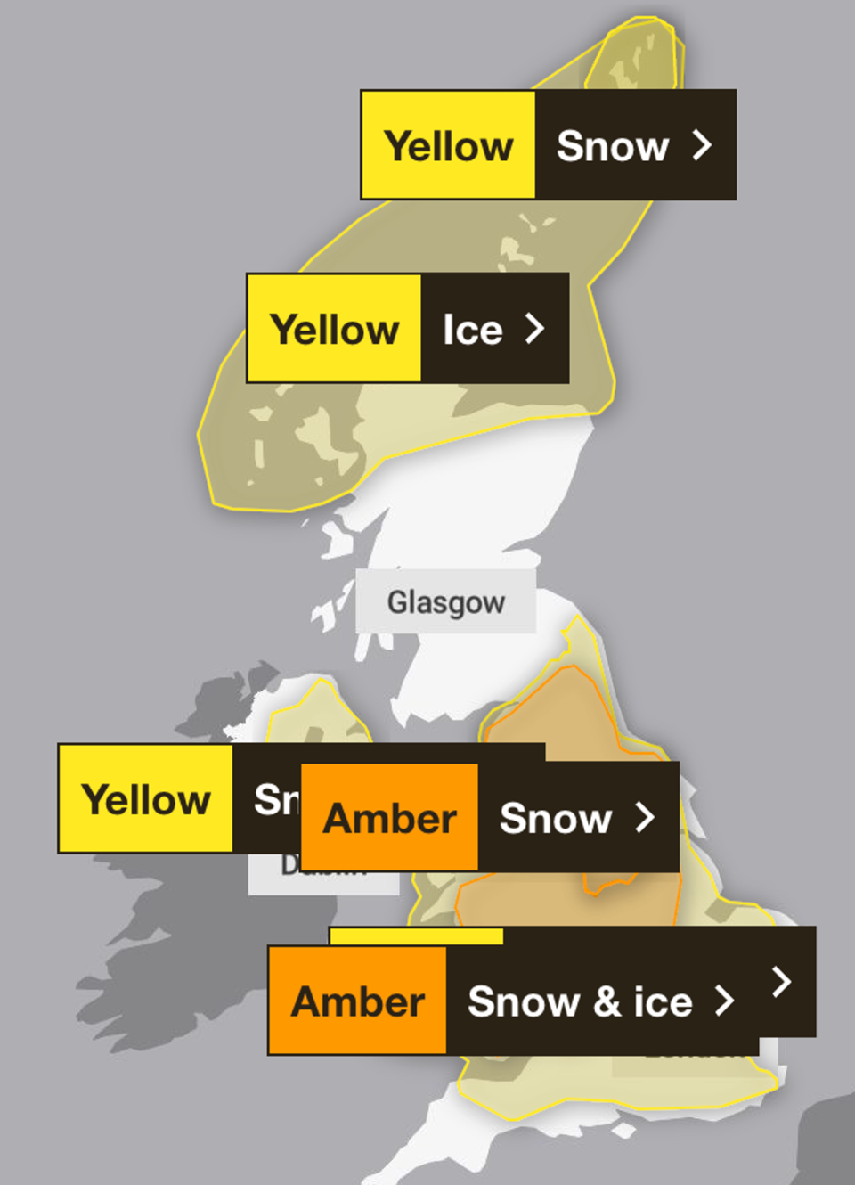 Snow mapped: Where freezing weather will hit UK with up to 40cm snowfall forecast