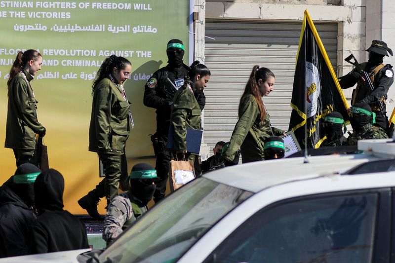 The four female Israeli soldiers released by Hamas