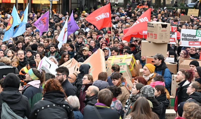 Thousands protest controversial migration vote in Germany’s Leipzig