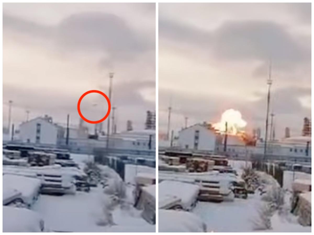 Video shows a Ukrainian long-range drone strike on a Russian port used to support its ‘shadow fleet’