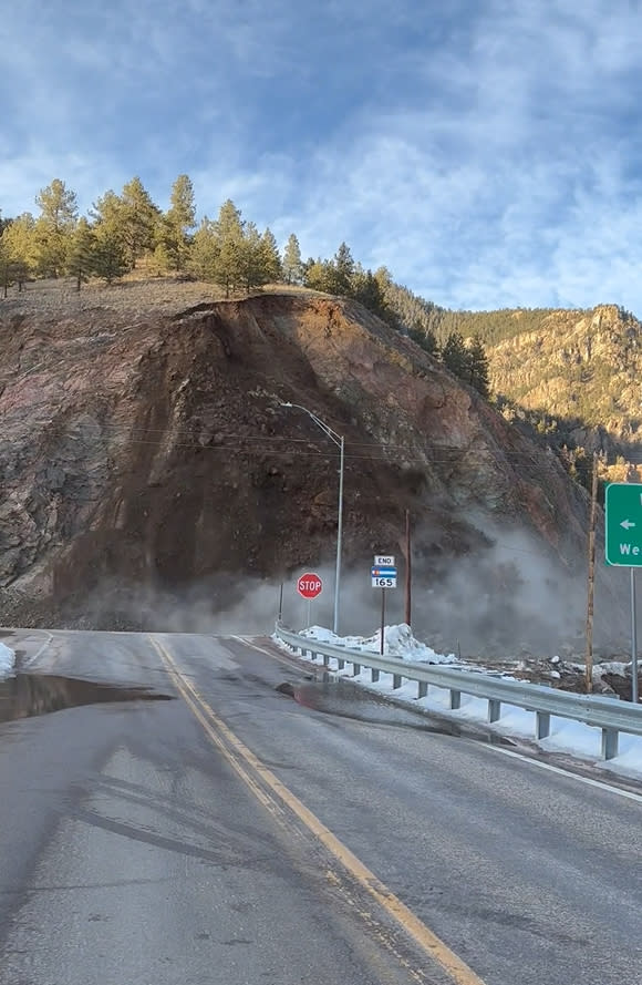 Watch: Massive rockslide buries Colorado highway