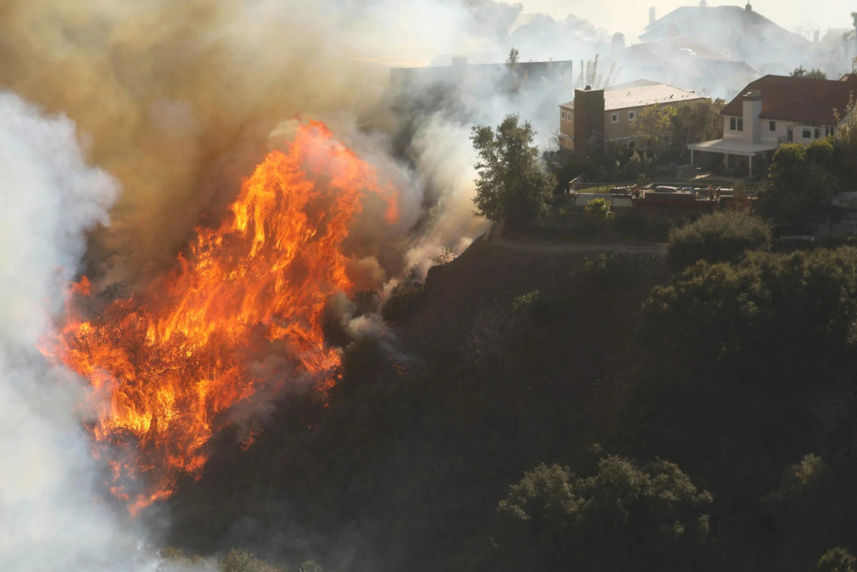 Watch: View from inside plane as it flies through Palisade Fire attempting to land at LAX