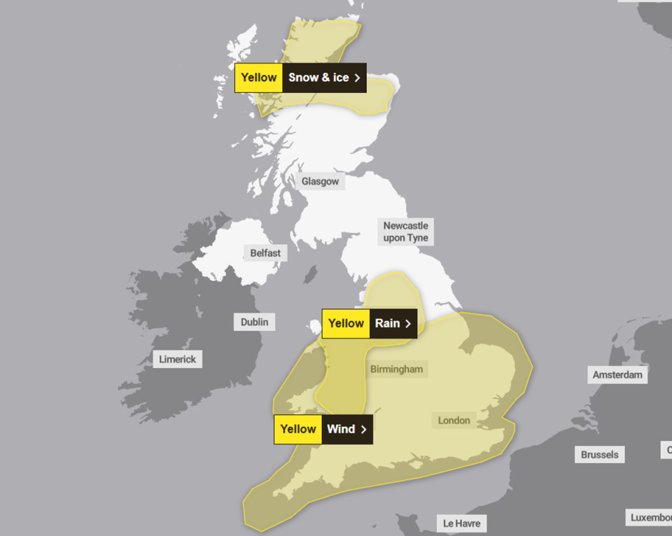 Where snow could hit UK on New Year’s Day as temperatures drop to -1C