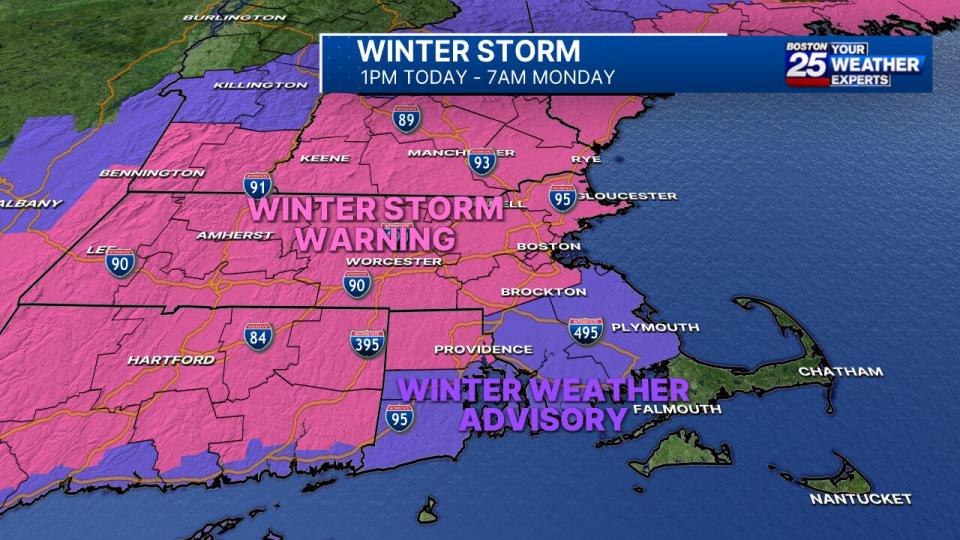 Winter storm expected to bring up to 9 inches of snow to parts of Mass. on Sunday afternoon