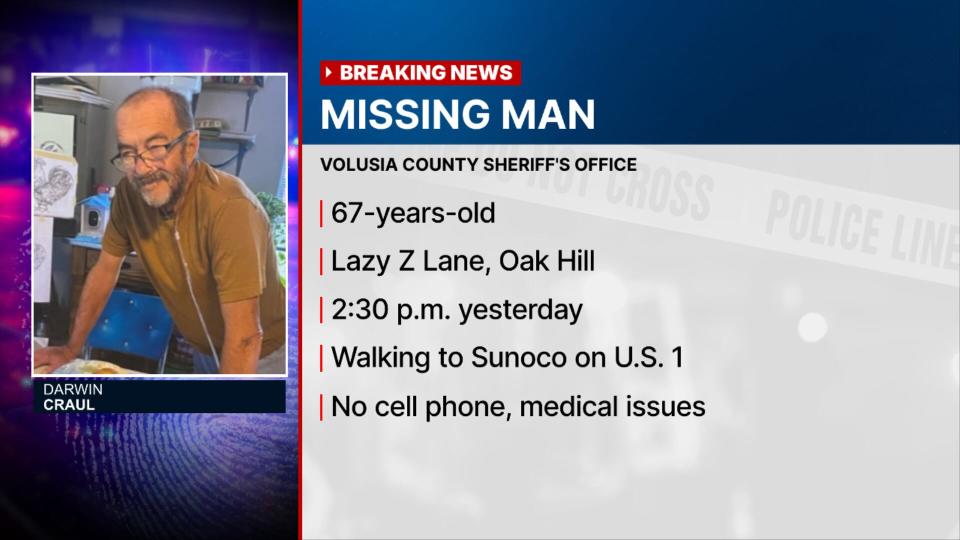 Have you seen him? Deputies searching for Oak Hill man