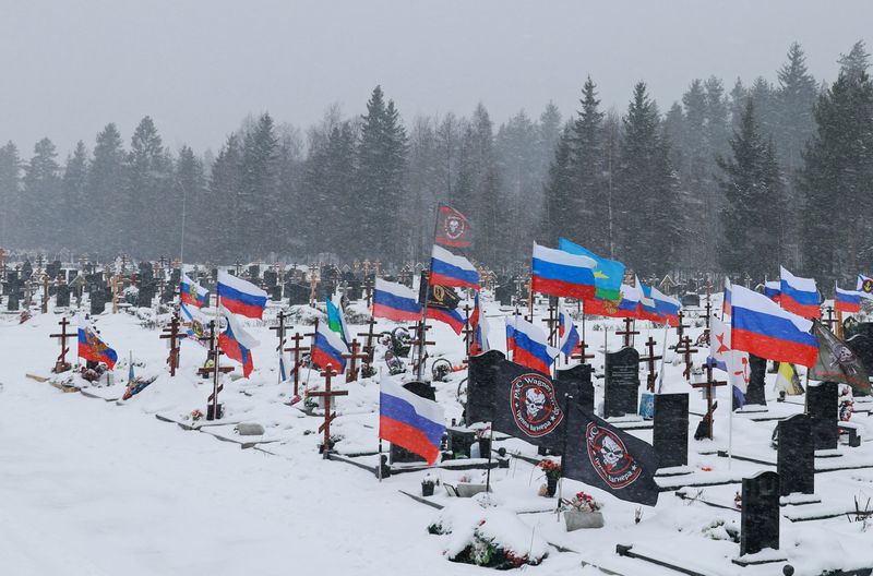 In Russian town, monument to fallen soldiers shows toll of three years of war