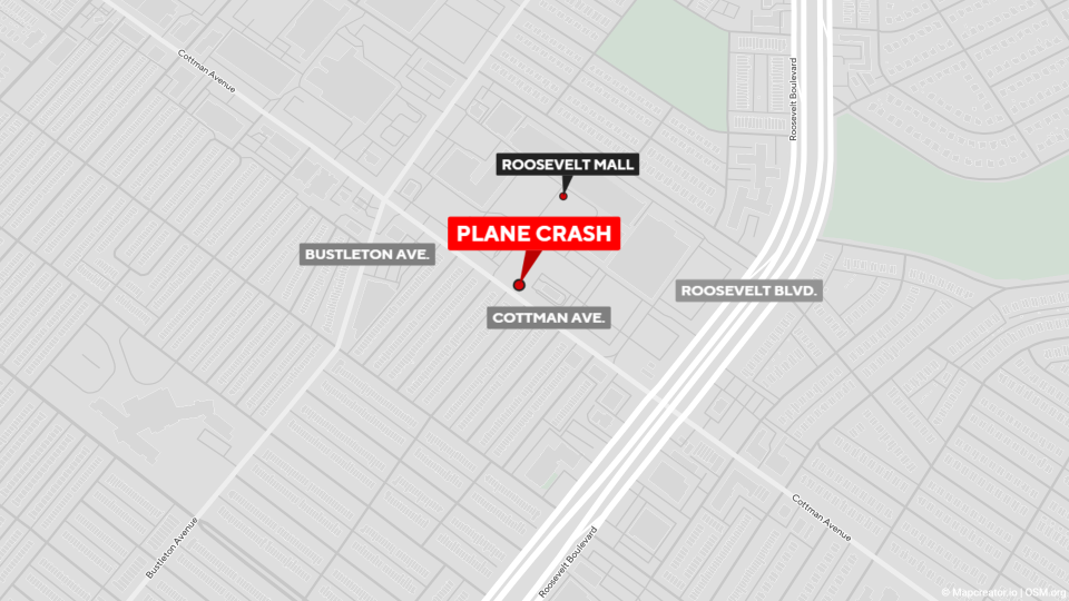 Small plane carrying 6 crashes in Philadelphia neighborhood, several homes catch fire