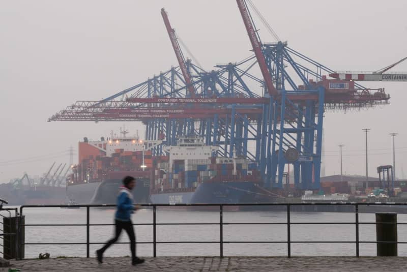 Trade union strike stops container ships in Germany’s Port of Hamburg