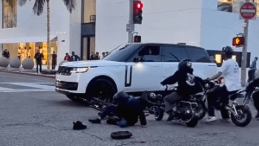 Video shows mini-bike riders run red light, slam into SUV in Beverly Hills